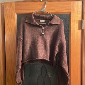 Altar'd State Brown Cowl Neck Sweater